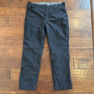 Eddie Bauer Fleece Lined Pants Men 40X32 Black Hiking Tech Cargo Outdoor Stretch